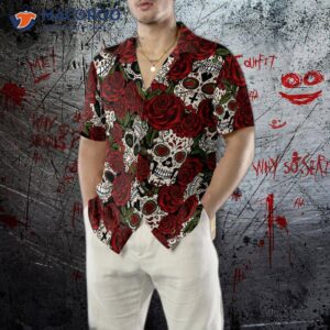 rose skull mexican hawaiian shirt 4