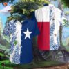 Royal Blue Bluebonnet Texas Hawaiian Shirt, Floral Flag Shirt Horizontal Version, Proud For