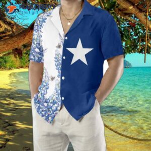 royal blue bluebonnet texas hawaiian shirt floral flag shirt horizontal version proud for 3