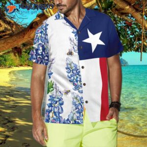 royal blue bluebonnet texas hawaiian shirt floral flag shirt in vertical version proud for 2