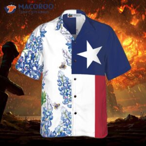 royal blue bluebonnet texas hawaiian shirt floral flag shirt in vertical version proud for 3