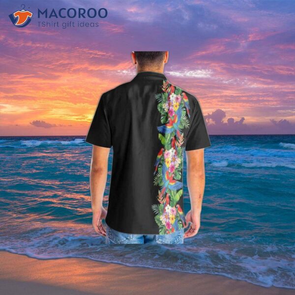 ‘s Aloha Shirt With Bird Of Paradise And Hibiscus Hawaiian Print