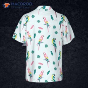 ‘s Parrot And Exotic Leaves Hawaiian Shirt