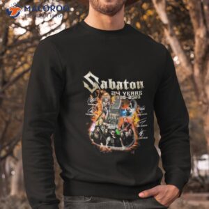sabaton 24 years 1999 2023 guitar fire signatures shirt sweatshirt