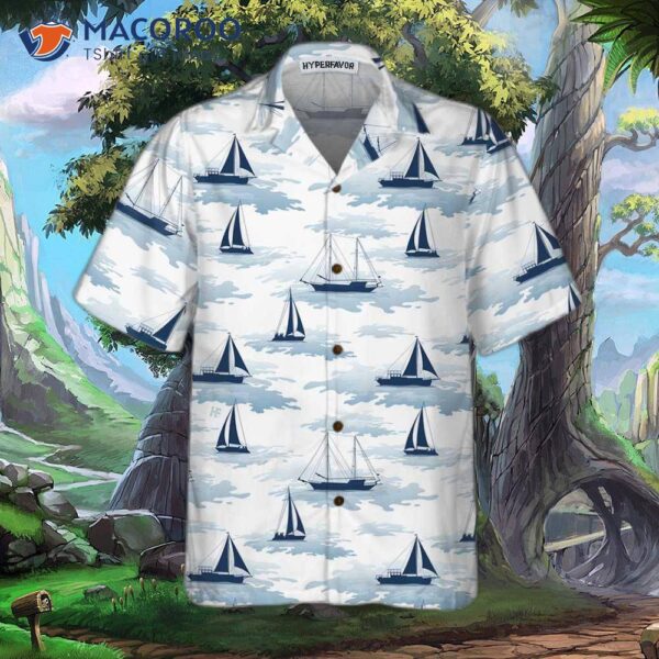 Sailboats, Ships, And Yachts Hawaiian Shirt, Short-sleeve Sailboat Unique Nautical Shirt