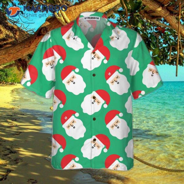 Santa Claus Bright Seamless Pattern Hawaiian Shirt, Funny Gift For Christmas