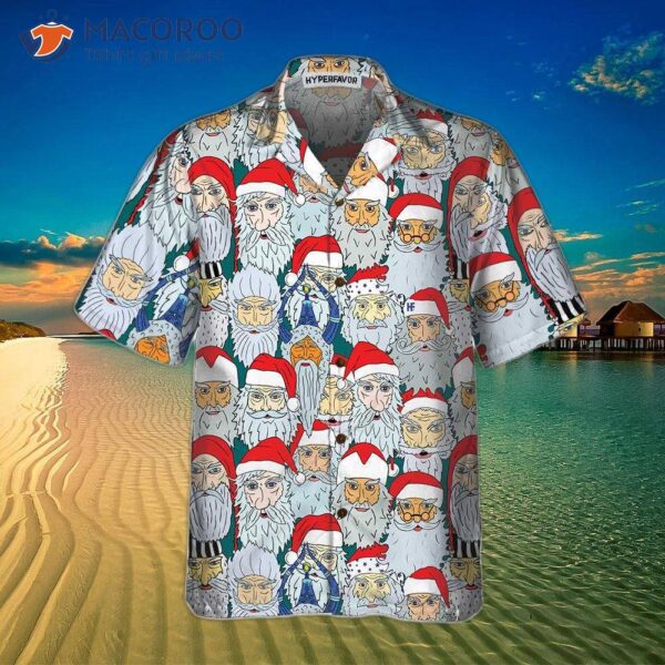 Santa Claus Heads From Different Countries Christmas Hawaiian Shirt, Shirt For Day