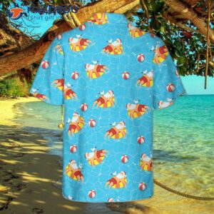 santa claus in swimming pool pattern hawaiian shirt funny gift for christmas 1