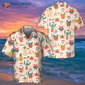 Santa Claus On Sandy Beach Hawaiian Shirt, Funny Christmas Gift For Santa Claus On Sandy Beach Hawaiian Shirt, Funny Christmas Gift For