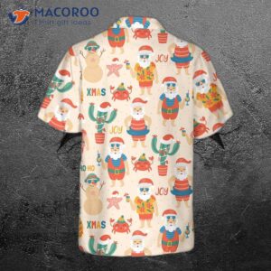 Santa Claus On Sandy Beach Hawaiian Shirt, Funny Christmas Gift For
