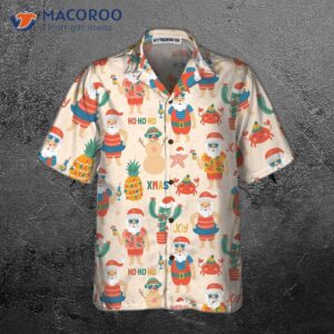 santa claus on sandy beach hawaiian shirt funny christmas gift for 2