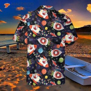 santa in outer space hawaiian shirt funny christmas gift for 1