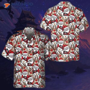 Santa Reindeer And Snowman Hawaiian Shirt, Funny Christmas Shirt For , Best Xmas Gift Idea