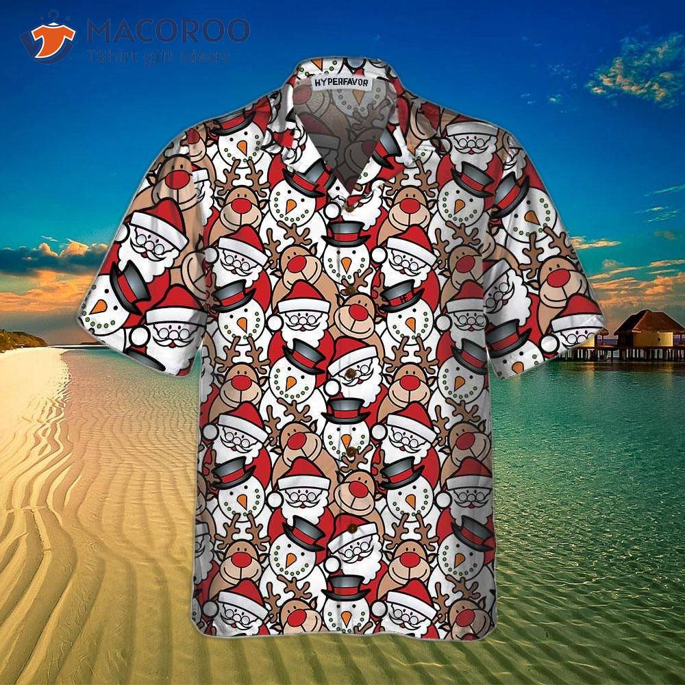 Santa Reindeer And Snowman Hawaiian Shirt, Funny Christmas Shirt For , Best Xmas Gift Idea Santa Reindeer And Snowman Hawaiian Shirt, Funny Christmas Shirt For , Best Xmas Gift Idea