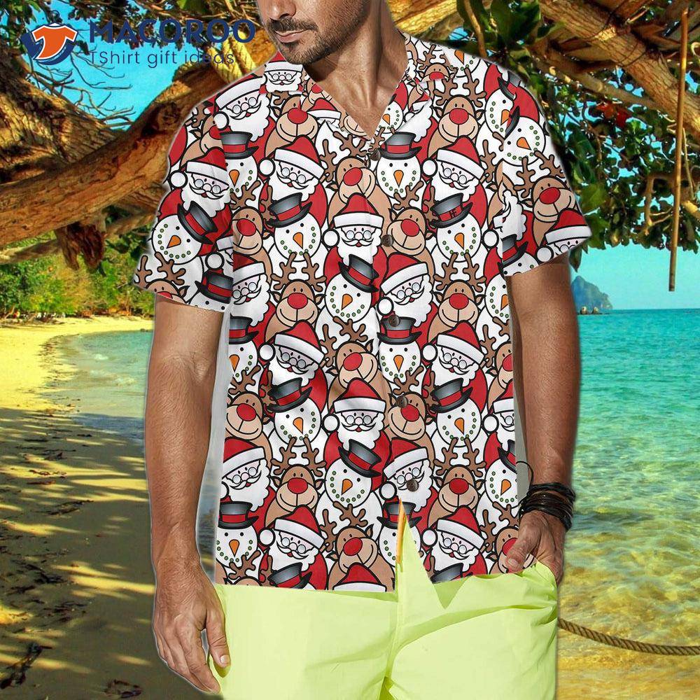 Santa Reindeer And Snowman Hawaiian Shirt, Funny Christmas Shirt For , Best Xmas Gift Idea Santa Reindeer And Snowman Hawaiian Shirt, Funny Christmas Shirt For , Best Xmas Gift Idea