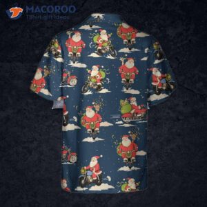 santa riding motorcycle christmas hawaiian shirt for best gift 1