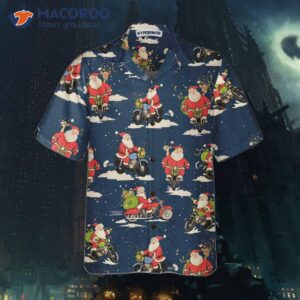 santa riding motorcycle christmas hawaiian shirt for best gift 2