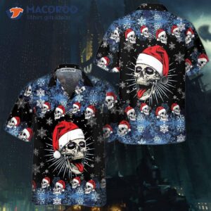 santa skull amp snowflake hawaiian shirt funny christmas best gift idea 0