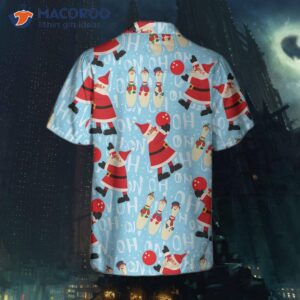 santa with a bowling ball christmas hawaiian shirt funny claus best gift for 1