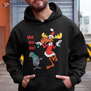 santa with baubles rocky and bullwinkle shirt hoodie