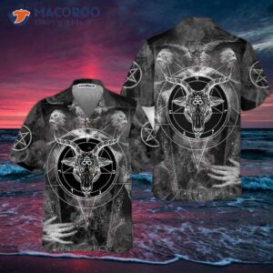satanic skull hawaiian shirt gothic shirt for and 0