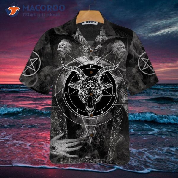 Satanic Skull Hawaiian Shirt, Gothic Shirt For And