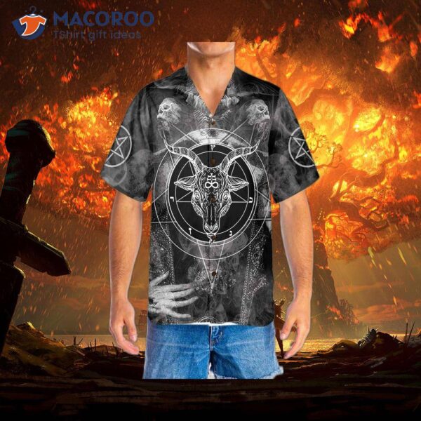 Satanic Skull Hawaiian Shirt, Gothic Shirt For And