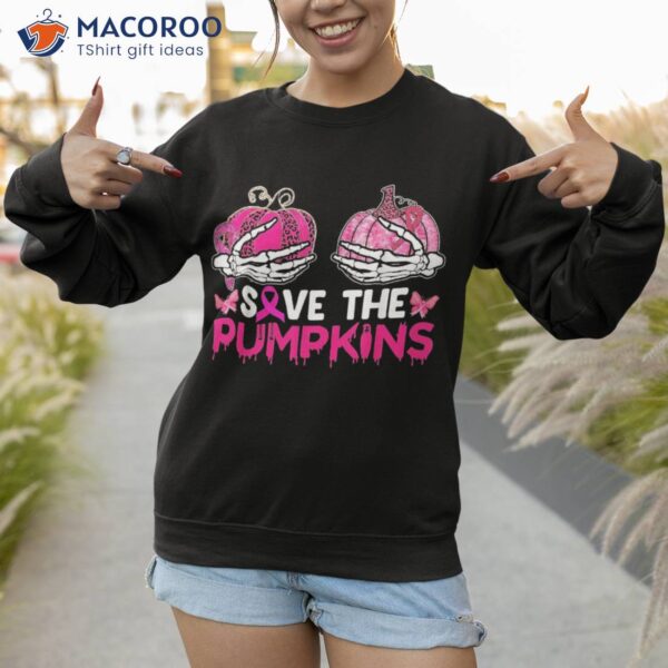 Save The Pumpkins Breast Cancer Awareness Halloween Costume Shirt