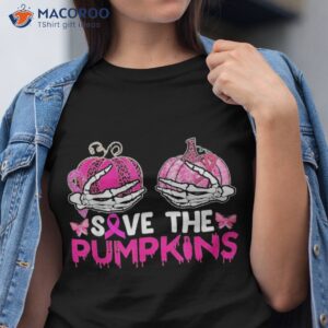 save the pumpkins breast cancer awareness halloween costume shirt tshirt