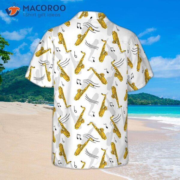 Saxophone Seamless Pattern Hawaiian Shirt