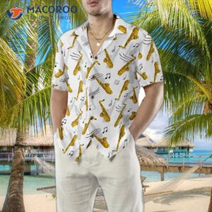 saxophone seamless pattern hawaiian shirt 4