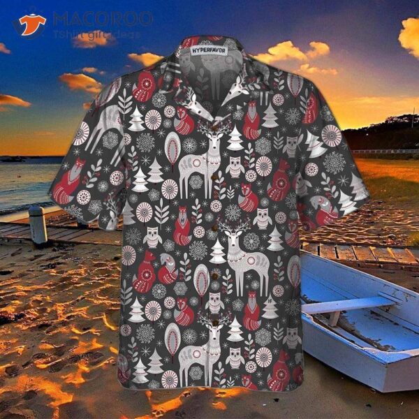 Scandinavian Woodland Animal Hawaiian Shirt, Cool Christmas Shirt For And