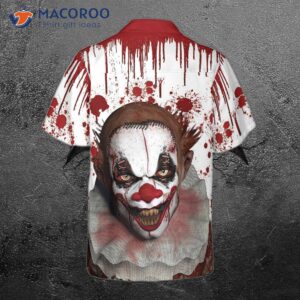 scary halloween clown faces on a hawaiian shirt 1