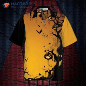 scary halloween tree hawaiian shirt 3