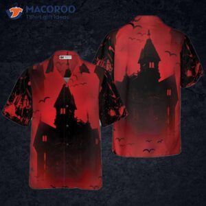 Scary Vampire Castle Halloween Hawaiian Shirt For , Black And Red Transylvania