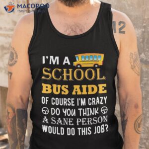 school bus aide funny back to shirt tank top