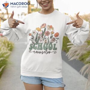 school counselor flower groovy retro vintage back to shirt sweatshirt 1