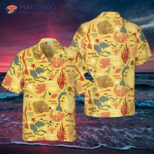 scuba diver and sea pattern v2 hawaiian shirt 0