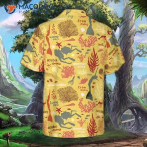 Scuba Diver And Sea Pattern V2 Hawaiian Shirt