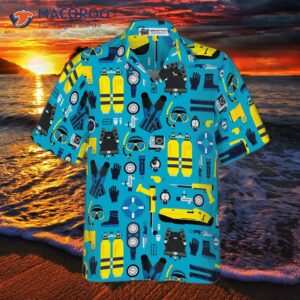 scuba diving gear and a hawaiian shirt 3
