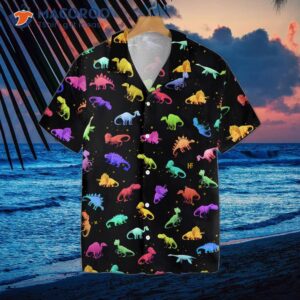 seamless dinosaur pattern hawaiian shirt 2