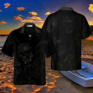 seamless gothic skull goth hawaiian shirt black shirt for 0