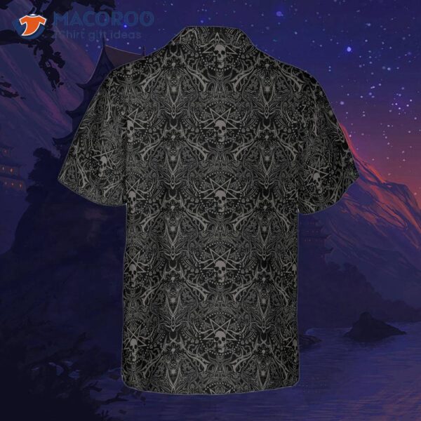 “seamless Gothic Skull Pattern Hawaiian Shirt”
