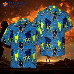seamless hawaiian hockey pattern shirt 0