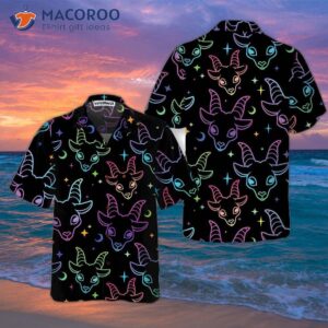 seamless multicolored goat heads hawaiian shirt funny shirt for 0