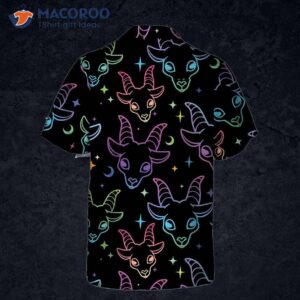 seamless multicolored goat heads hawaiian shirt funny shirt for 1