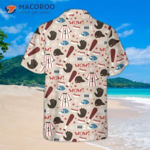 seamless pattern of baseball equipt hawaiian shirt button up shirt for and cool gift 1