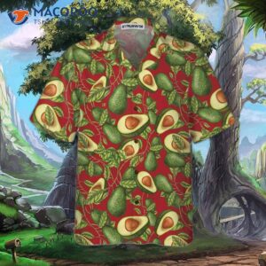 seamless pattern of fresh avocado hawaiian shirt funny short sleeve print shirt 2