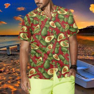 seamless pattern of fresh avocado hawaiian shirt funny short sleeve print shirt 3