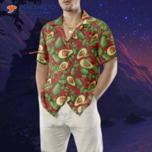 seamless pattern of fresh avocado hawaiian shirt funny short sleeve print shirt 4